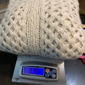 Joan Vass Studio Cream Wool Alpaca Basketweave Knit Open Cardigan‎ Large READ thumbnail 9