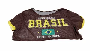 Pindorama Brasil Graphic Tee in Brown & Yellow thumbnail 1