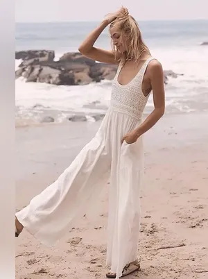 Free People Soleil jumpsuit romper crochet linen One Piece, XS thumbnail 5