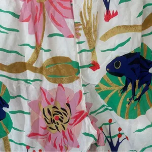 Anthropologie x Claire Colin art shorts elastic smock waistband colorful print thumbnail 9