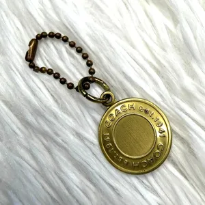1" Coach Metal Circle Hangtag Hang Tag Bag Charm thumbnail 1