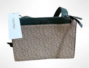 NWT Calvin Klein Green and Cream Crossbody Bag thumbnail 1