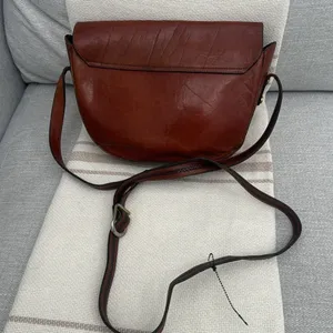 Vintage Oroton Brown Genuine Leather Crossbody Bag Handbag Australian Rare thumbnail 3