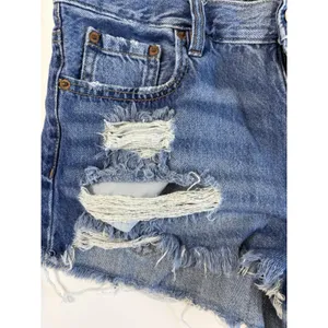 EUC Aeropostale Vintage High Rise Shorty Womens Jean Shorts, Distressed, Blue 6 thumbnail 3