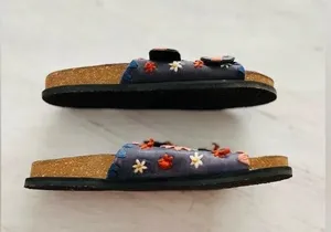 Free People Wildflowers Crossband Sandals in Blue Size 38 EUC $98 thumbnail 5