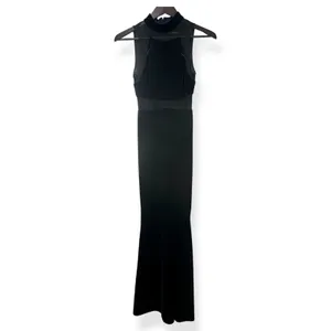 Betsy Adam Womens Gown Blue Sz 2 Velvet Mesh Mock Neck Formal Glam Elegant Goth‎ thumbnail 2