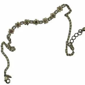 AVON Vintage SP Pink Daisy Open Back Rhinestones Gold Tone Bracelet 10.5 Inch thumbnail 6