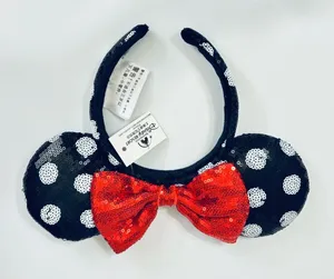 Disney Parks Shanghai Disneyland polka dots red bow Minnie Mouse Ears headband thumbnail 1