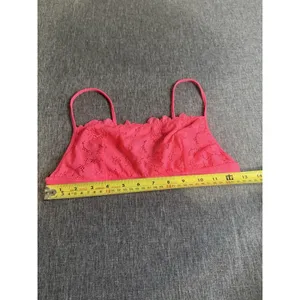 Aerie Bright Pink Floral Lace Bralette Women's Sz M Festival Romance Concert thumbnail 4