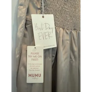 Mumu Weddings Champagne Square‎ Neck Maxi Dress Bridesmaid Cocktail Party thumbnail 3