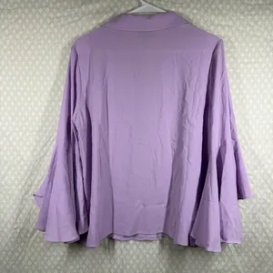 Tuckernuck Light Purple Button Up Flutter‎ Sleeve Top thumbnail 7