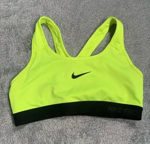 Nike Pro Women's Bright Yellow Sports Bra thumbnail 1