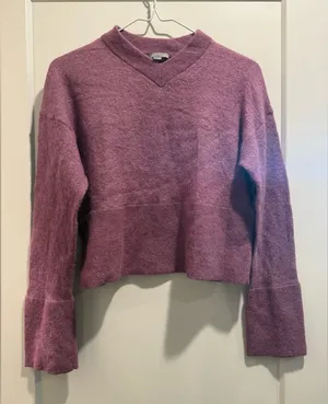 COS Women's V-Neck Sweater in Dusty Plum‎ wool & alpaca blend SizeXS thumbnail 1