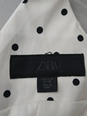 NWOT! Zara White Polka Dot Slip Romper Mini Dress with Black Dots Size M thumbnail 7