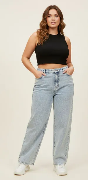 Rue+ Rue21 Denim Blue Jeans Womens Size 14 Straight Wide Leg Loose Fit thumbnail 1