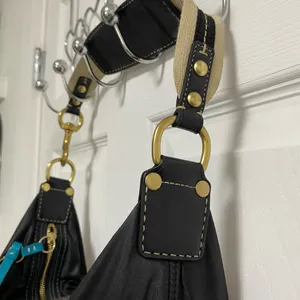 Coach Vintage Black Hobo Bag with Gold Accents thumbnail 4