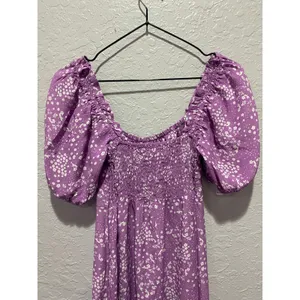 Faithfull the Brand Women's Purple Midi Dress Sz 4 Cottagecore Glam Dainty thumbnail 8
