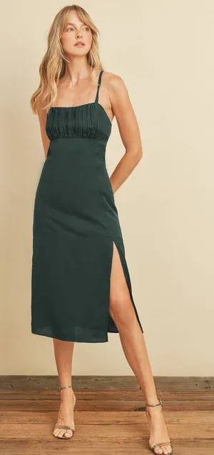 Dress Forum NWT Black Open Back Midi Dress Size Large thumbnail 1