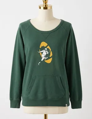 47 Brand Green Bay Packers Sweatshirt Vintage Football Raglan Pocket Pullover XL thumbnail 1