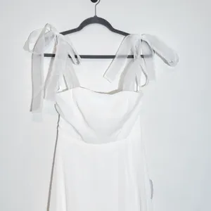 Lulus White Chiffon Tie-Sleeve Wedding Dress NWT Size Small White Formal Dress thumbnail 5