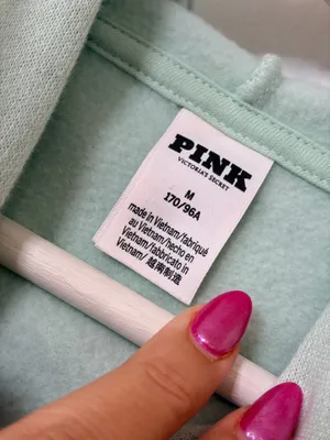 PINK Victoria’s Secret Ski Aspen Hoodie Mint Green Graphic Pullover Fleece M thumbnail 9