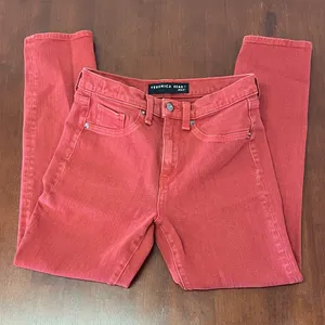 Veronica Beard Kate Crop Jeans Size 25 Red Burnt Fall thumbnail 1