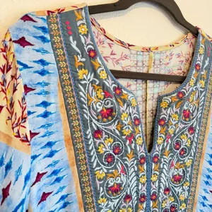 Soft Surroundings Fifi embroidered tunic top, 3/4 bell sleeve, sz M thumbnail 3