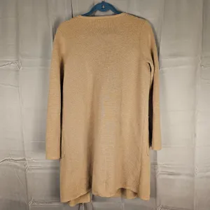 J Crew Womens Beige Brown Juliette Collarless Sweater Blazer XS‎ thumbnail 2