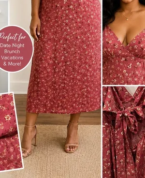 Forever 21 Rose-Pink Floral Midi Dress. Size large. Tie back detail. thumbnail 1