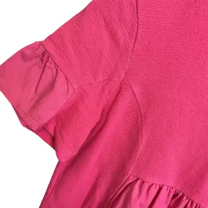 English Factory Pink Mixed Media Ruffle Sleeve Babydoll Mini Dress SY218D XS thumbnail 5