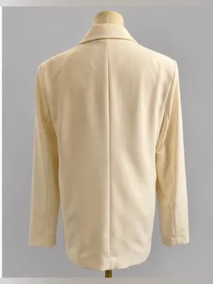 Abercrombie & Fitch Ivory Longline One Button Blazer Size Large thumbnail 3