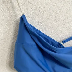 Aerie Womens Swim Bikini Top Bandeau Blue One Shoulder Strap Size XXL thumbnail 3