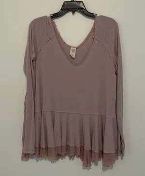 Free People We the Free Mauve Purple Long Sleeve Top thumbnail 1