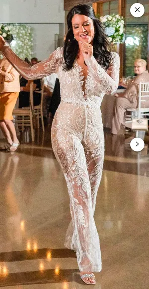 CUSTOM Made NWT Bridal Jumpsuit White Size XS thumbnail 2