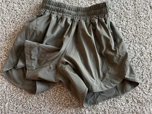 Lululemon Track That High-Rise Lined Short 5" Light Olive Green Color Size 4 thumbnail 6