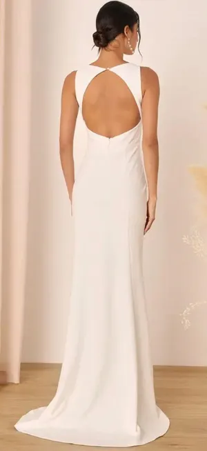 Lulus New Everlasting Promise White Backless Mermaid Maxi Dress thumbnail 5