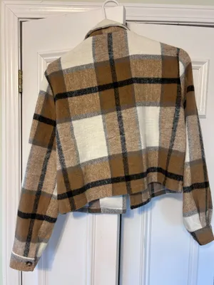 Plaid cropped jacket Brown Size M thumbnail 3