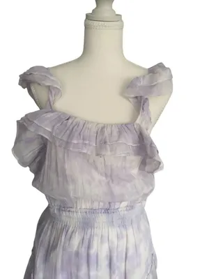 LOVESHACKFANCY Natasha Purple White Ombré Tie Dye Dress Size Medium thumbnail 2