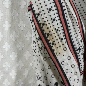 Free People White Dot Star Print High Rise Tie Waist Wide Leg‎ Pants thumbnail 2