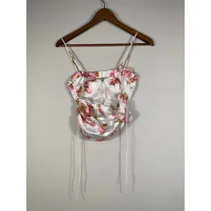 For Love and Lemons Floral Satin Crop Top- Small thumbnail 2