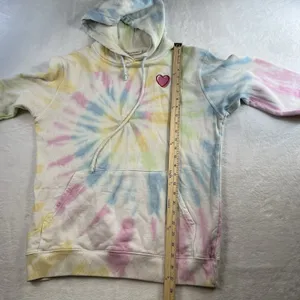 Roller Rabbit S Small Tie Dye Heart Love Hoodie Sweatshirt‎ Embroidered USA Made thumbnail 9