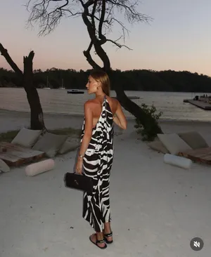 Zara animal print Zebra Print Halter Dress midi maxi evening party cocktail thumbnail 4