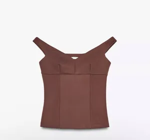 Zara Brown Off-Shoulder Top   thumbnail 2