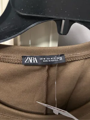 Zara Brown Oversized cap sleeve pullover top thumbnail 4