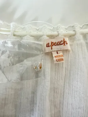 A.Peach White Boho Maxi Dress Womens Large Lace Button Front thumbnail 4