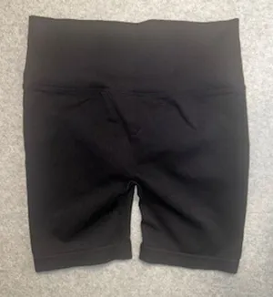 Womens Black High Waisted Scrunch Butt Biker Shorts XL Seamless Athletic Yoga thumbnail 1
