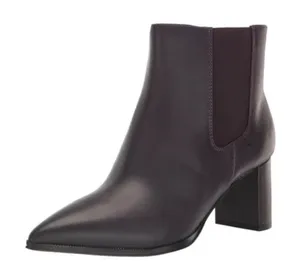 Franco Sarto Demmi Ankle Boot Women 7M Purple Leather Pointed Toe Block Heel Zip thumbnail 1