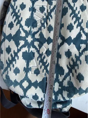 Kavu Canvas Sling Bag with Blue and Cream Ikat Pattern thumbnail 6