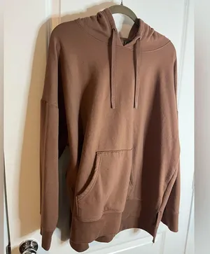 Athletic Works Lined Brown Hoodie Spandex Comfy Drawstring Pocket Unisex Sz XXXL thumbnail 7