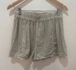 Free People Beige‎ High Waisted Elastic Waist Cotton Viscose Shorts Small thumbnail 1